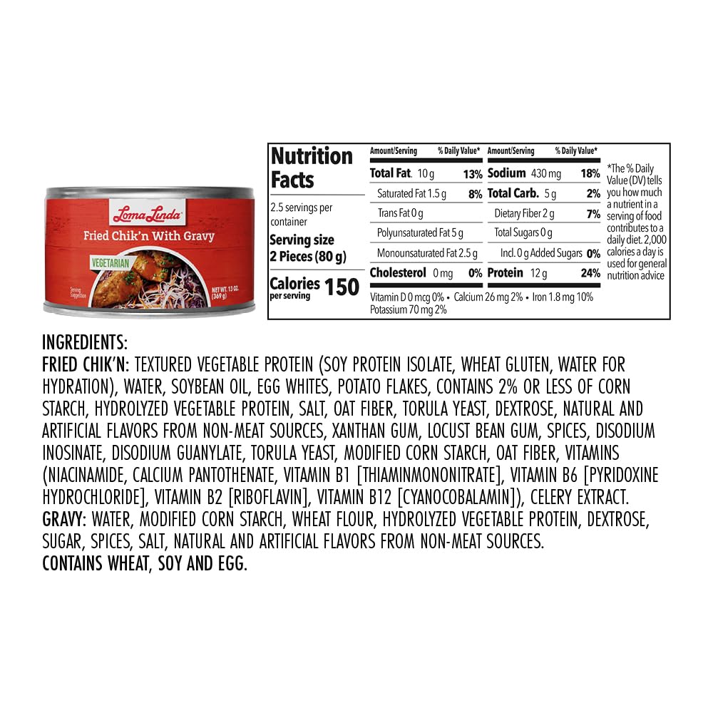 Loma Linda Fried Chik'n with Gravy – 13 oz.