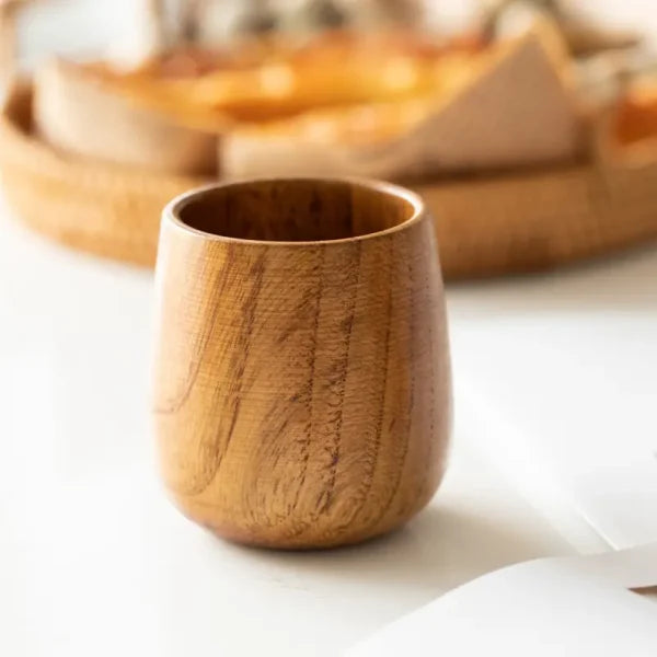 Natural Wooden Cups (Set of 4)