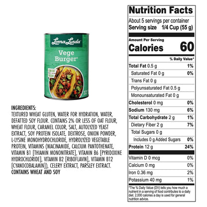 Loma Linda Vege Burger – 15 oz.